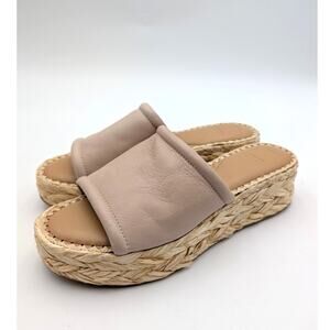 Dolce Vita Chavi Platform Slide Sandal Open Toe Women's Sand Leather Size US10